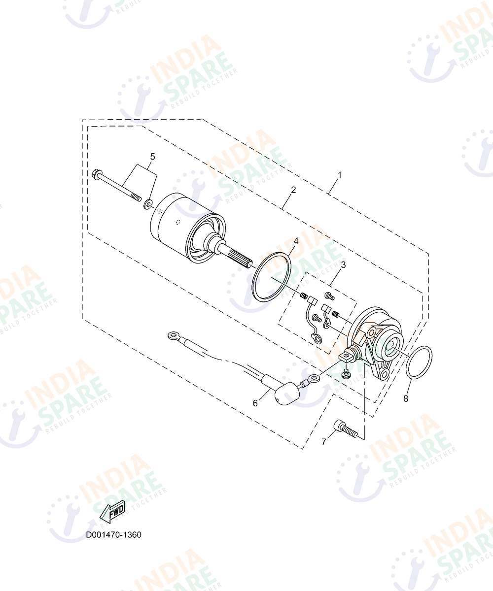 YAMAHA D001 FZ RAVE Series STARTING MOTOR
